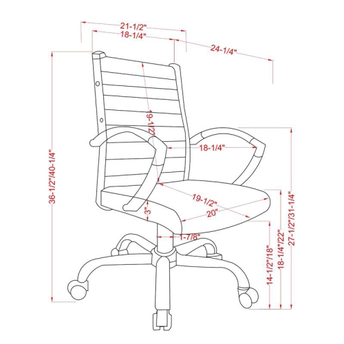 Furniture of America Damse Faux Leather Small Adjustable Office Chair in Gray