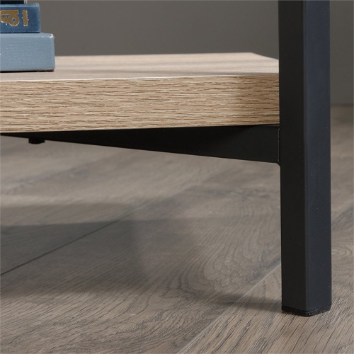 Sauder North Avenue Metal and Engineered Wood 4-Shelf Bookcase in Charter Oak