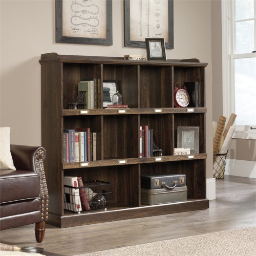 Sauder Barrister Lane Engineered Wood 10-Cubby Bookcase in Iron Oak