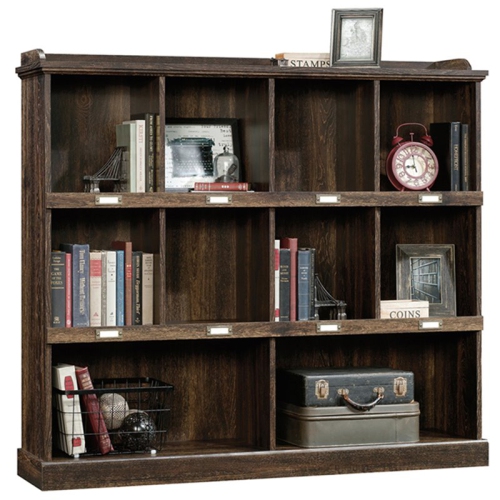Sauder Barrister Lane Engineered Wood 10-Cubby Bookcase in Iron Oak