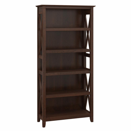 Bush Furniture Key West 5 Shelf Bookcase in Bing Cherry