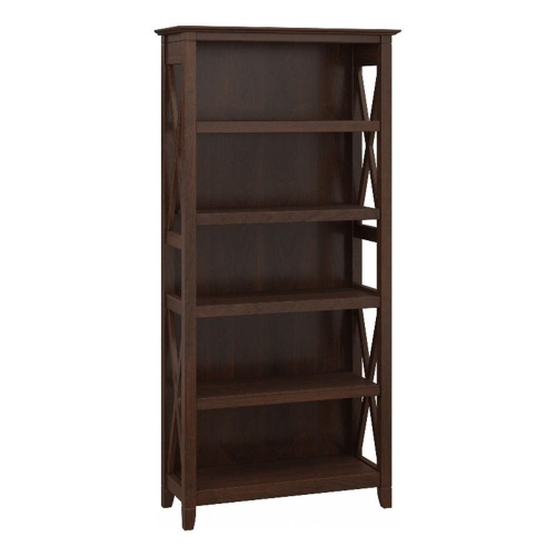 Bush Furniture Key West 5 Shelf Bookcase in Bing Cherry