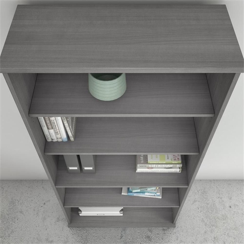 Studio C 5 Shelf Bookcase in Platinum Gray - Engineered Wood