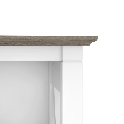 Key West Tall 5 Shelf Bookcase in Pure White and Shiplap Gray - Engineered Wood