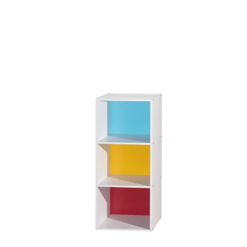 HODEDAH  Three Shelf Versatil Wooden Bookcase In Multi-Color Finish