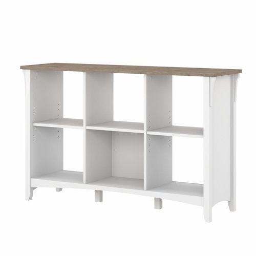 BOWERY HILL  6 Cube Organizer In Pure And Shiplap Gray - Engineered Wood In White