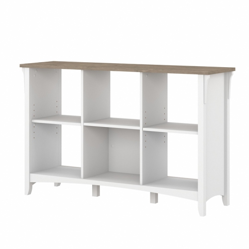 Salinas 6 Cube Organizer in Pure White and Shiplap Gray - Engineered Wood