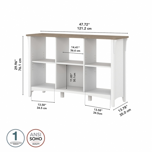 Salinas 6 Cube Organizer in Pure White and Shiplap Gray - Engineered Wood
