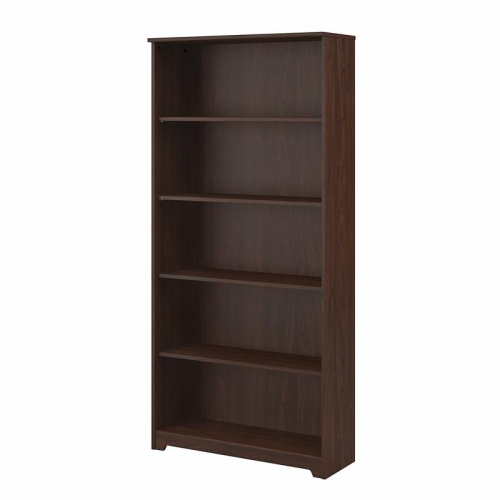 BOWERY HILL  Tall 5 Shelf Bookcase In Modern Walnut - Engineered Wood