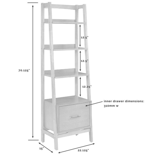 Pemberly Row 25" 4 Shelf Bookcase in Acorn