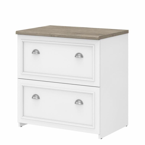BUSH  Fairview 2 Drawer Lateral File Cabinet In And Gray - Engineered Wood In White