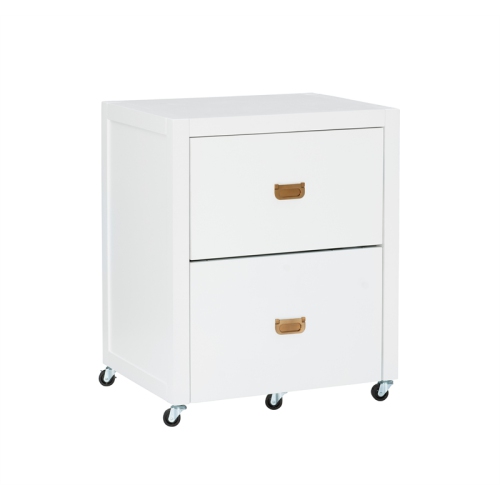 Linon Peggy Rolling Wood File Cabinet in White