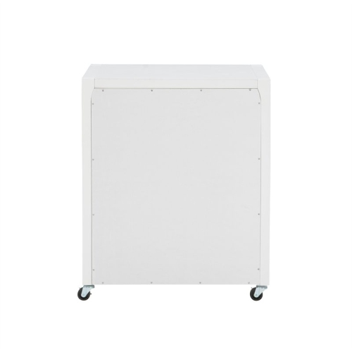 Linon Peggy Rolling Wood File Cabinet in White