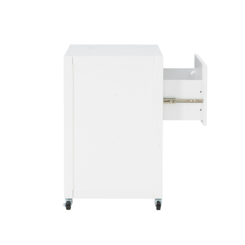 Linon Peggy Rolling Wood File Cabinet in White