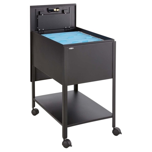 SCRANTON & CO  Extra Deep 1 Drawer Legal Mobile Metal Tub File With Lock In In Black