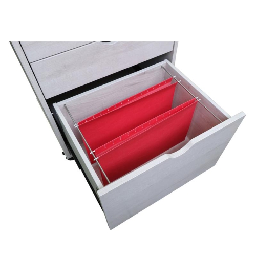 Meuble-classeur transitionnel à 3 tiroirs en bois de la collection Furniture of America Hite, blanc