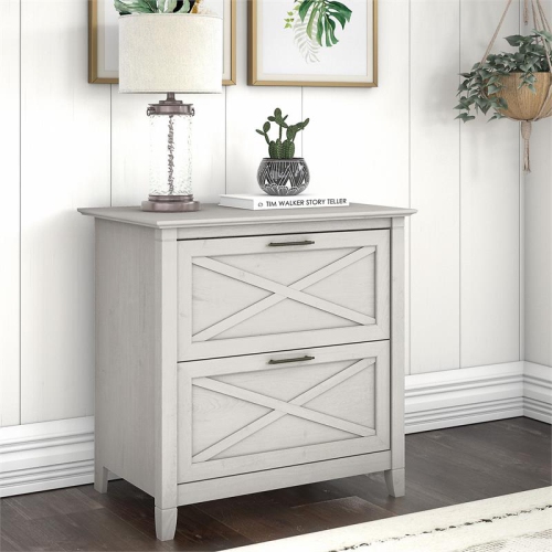 Key West 2 Drawer Lateral File Cabinet in Linen White Oak - Engineered Wood