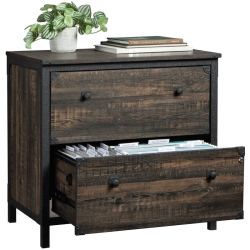 Sauder Steel River Lateral File in Engineered Wood-Carbon Oak
