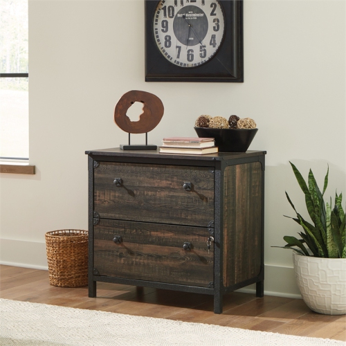Sauder Steel River Lateral File in Engineered Wood-Carbon Oak