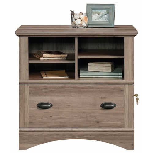Sauder Harbor View 1 Drawer Lateral File Cabinet in Salt Oak