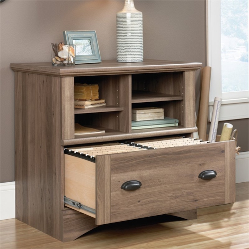 Sauder Harbor View 1 Drawer Lateral File Cabinet in Salt Oak
