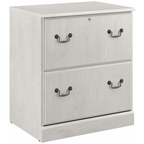 BUSH  Saratoga 2 Drawer Lateral File Cabinet In Linen Oak - Engineered Wood In White