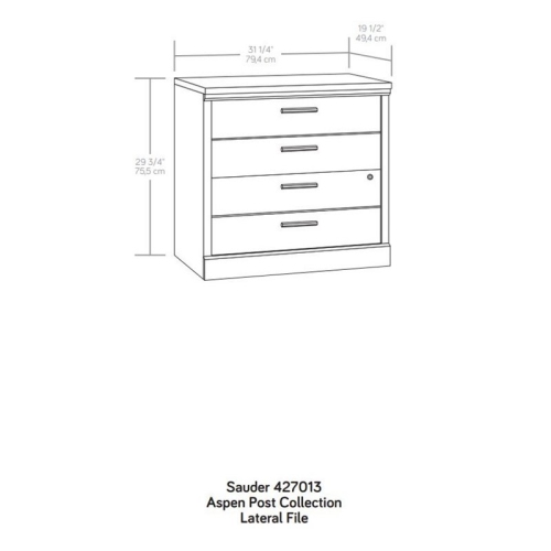 Sauder Aspen Post 2 Drawer Wooden Lateral File Cabinet in Prime Oak