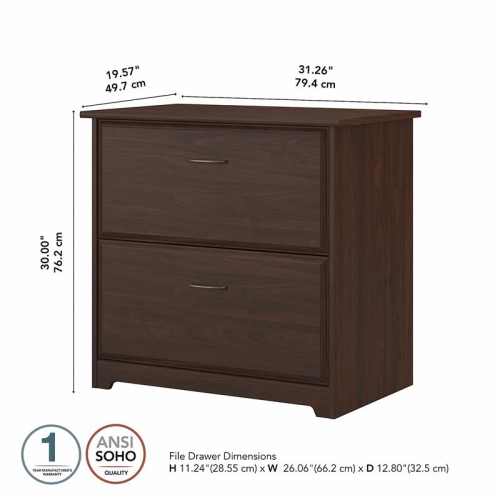 Cabot 2 Drawer Lateral File Cabinet in Modern Walnut - Engineered Wood