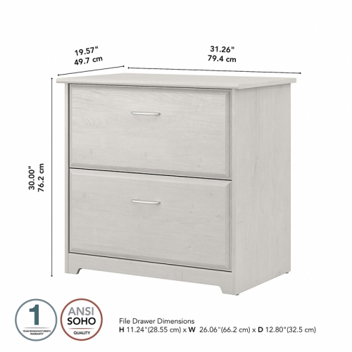 Cabot 2 Drawer Lateral File Cabinet in Linen White Oak - Engineered Wood