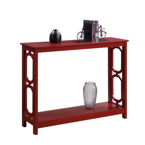 Convenience Concepts Omega Console Table in Cranberry Red Wood Finish