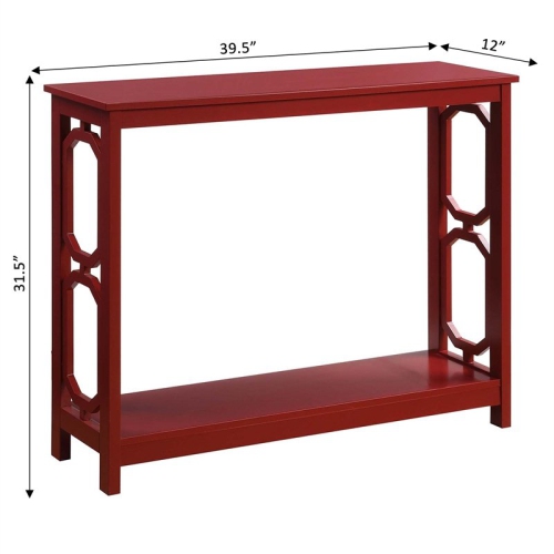 Convenience Concepts Omega Console Table in Cranberry Red Wood Finish