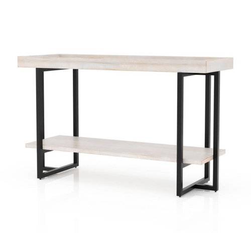 Furniture of America Humere Wood 1-Shelf Console Table in Antique White