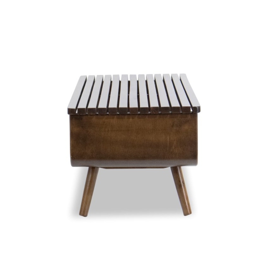 Astrid Mid-Century Modern Rectangular Solid Wood Coffee Table in Brown
