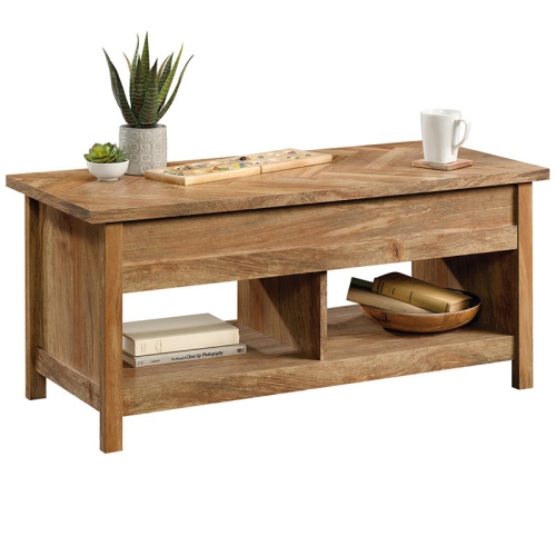 Pemberly Row Engineered Wood Lift Top Coffee Table in Sindoori Mango