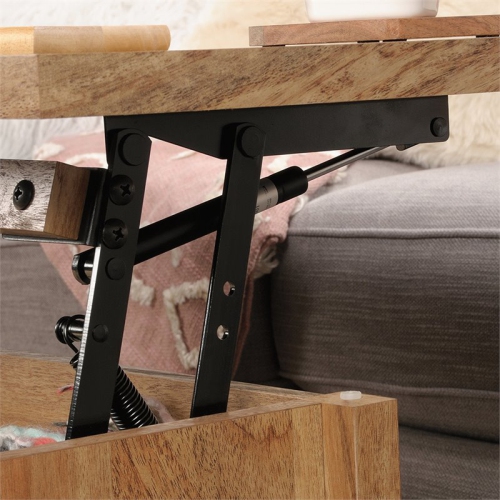 Pemberly Row Engineered Wood Lift Top Coffee Table in Sindoori Mango