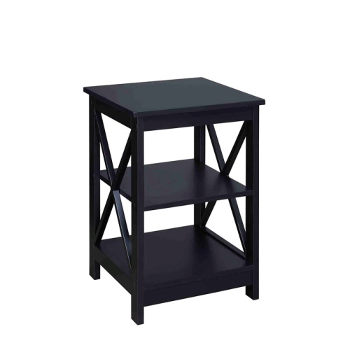 Convenience Concepts Oxford Square End Table in Black Wood Finish