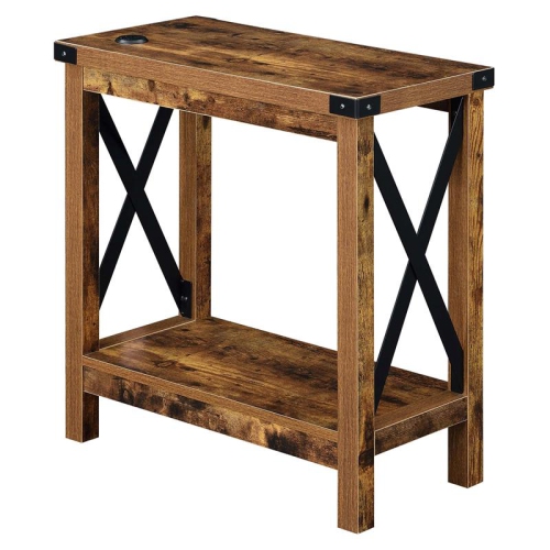 Durango Chairside Table with Charging Station in Nutmeg Wood Finish