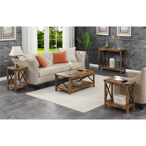 Durango Chairside Table with Charging Station in Nutmeg Wood Finish