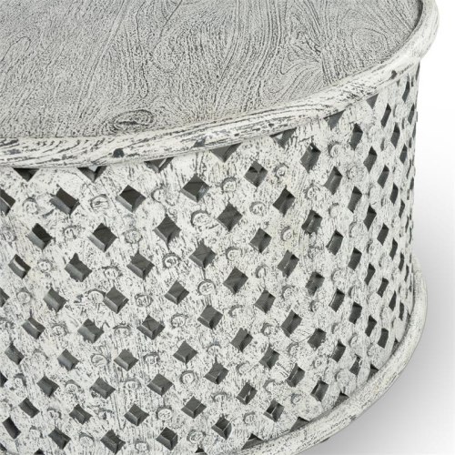 Bowery Hill White Round Wood Cocktail Table