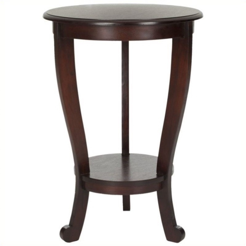 HAWTHORNE  Collection Wood Pedastal Side Table In Dark Cherry