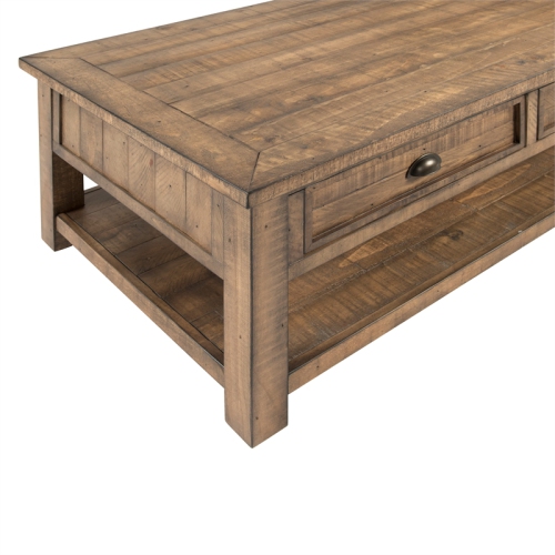 Martin Svensson Home Monterey Solid Wood 2 Drawer Coffee Table Natural Brown