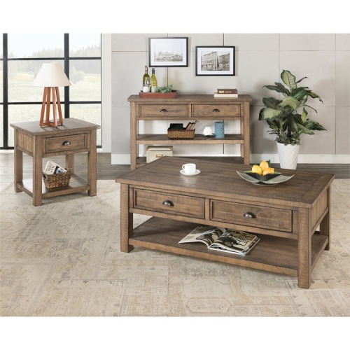 Martin Svensson Home Monterey Solid Wood 2 Drawer Coffee Table Natural Brown