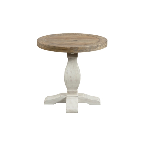 MARTIN SVENSSON HOME  Napa Solid Wood Round End Table White Stain And Natural