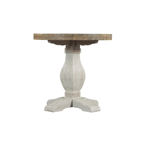 Martin Svensson Home Napa Solid Wood Round End Table White Stain and Natural