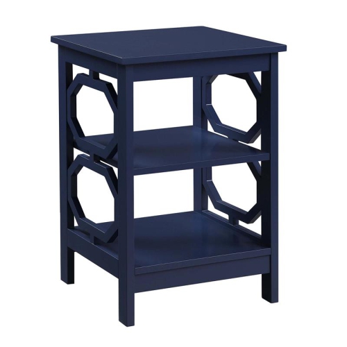 Convenience Concepts Omega End Table in Cobalt Blue Wood Finish
