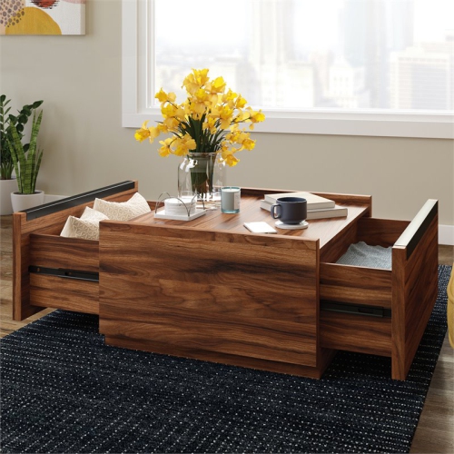 Sauder Manhattan Gate Engineered Wood Coffee Table in Blaze Acacia