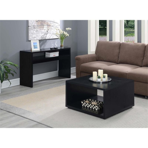 PEMBERLY ROW  Square Coffee Table In Black Wood