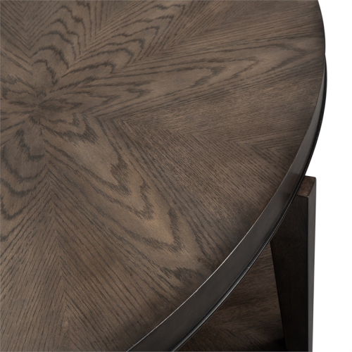 Bowery Hill Contemporary Oval Cocktail Table in Brown