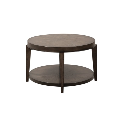 Bowery Hill Contemporary Oval Cocktail Table in Brown