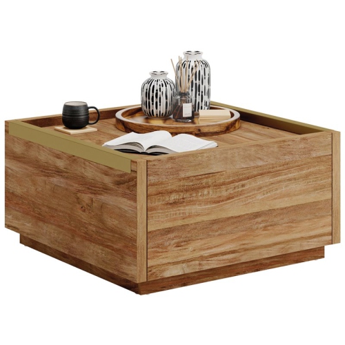 Sauder Manhattan Gate Engineered Wood Coffee Table in Sindoori Mango/Natural